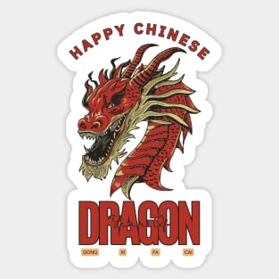 Happy Chinese, Year Of Dragon. Sticker